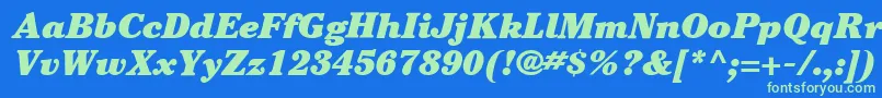 ItcCheltenhamLtUltraItalic Font – Green Fonts on Blue Background