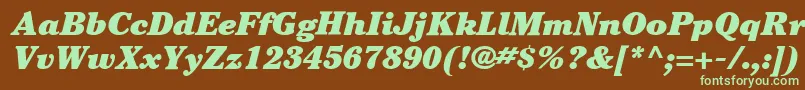 ItcCheltenhamLtUltraItalic Font – Green Fonts on Brown Background