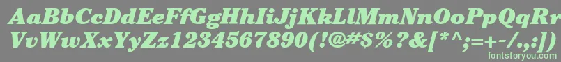 ItcCheltenhamLtUltraItalic Font – Green Fonts on Gray Background
