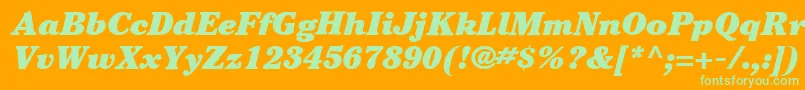 ItcCheltenhamLtUltraItalic Font – Green Fonts on Orange Background