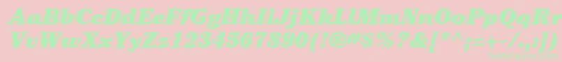 ItcCheltenhamLtUltraItalic Font – Green Fonts on Pink Background