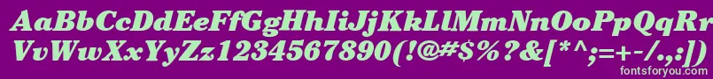 ItcCheltenhamLtUltraItalic Font – Green Fonts on Purple Background