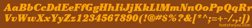 ItcCheltenhamLtUltraItalic Font – Orange Fonts on Brown Background