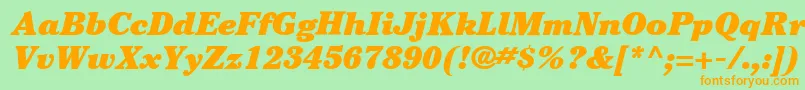 ItcCheltenhamLtUltraItalic Font – Orange Fonts on Green Background