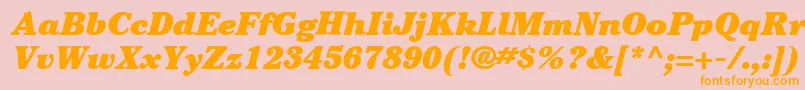 ItcCheltenhamLtUltraItalic-Schriftart – Orangefarbene Schriften auf rosa Hintergrund