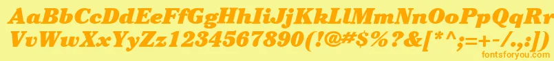 ItcCheltenhamLtUltraItalic Font – Orange Fonts on Yellow Background