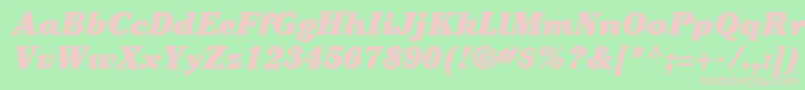 ItcCheltenhamLtUltraItalic Font – Pink Fonts on Green Background