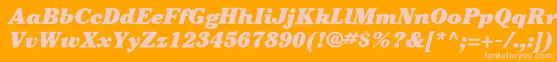 fuente ItcCheltenhamLtUltraItalic – Fuentes Rosadas Sobre Fondo Naranja