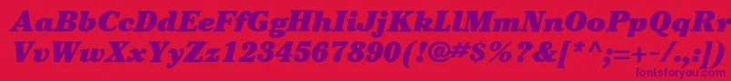 フォントItcCheltenhamLtUltraItalic – 赤い背景に紫のフォント