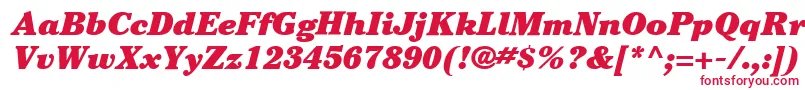 ItcCheltenhamLtUltraItalic Font – Red Fonts on White Background
