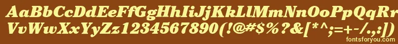 ItcCheltenhamLtUltraItalic Font – Yellow Fonts on Brown Background