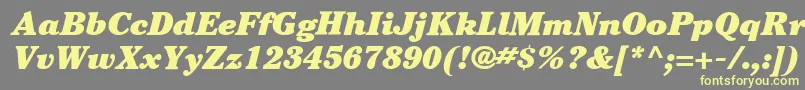 ItcCheltenhamLtUltraItalic Font – Yellow Fonts on Gray Background