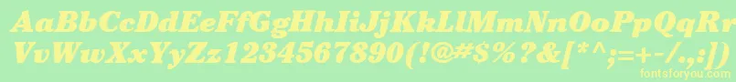 ItcCheltenhamLtUltraItalic Font – Yellow Fonts on Green Background