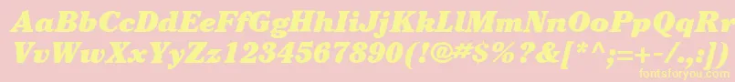ItcCheltenhamLtUltraItalic Font – Yellow Fonts on Pink Background