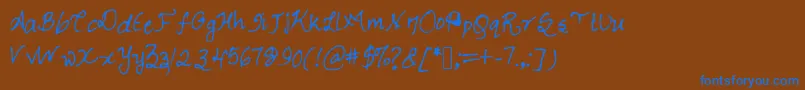 Chicfontastic Font – Blue Fonts on Brown Background