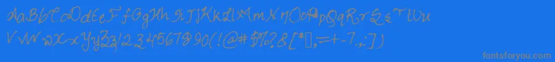 Chicfontastic-Schriftart – Graue Schriften auf blauem Hintergrund