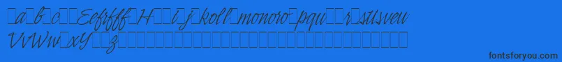 IndyItalicAltLetPlain.1.0 Font – Black Fonts on Blue Background