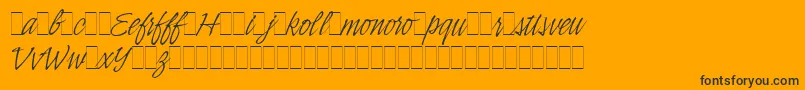 IndyItalicAltLetPlain.1.0-fontti – mustat fontit oranssilla taustalla