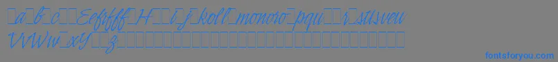 IndyItalicAltLetPlain.1.0-Schriftart – Blaue Schriften auf grauem Hintergrund