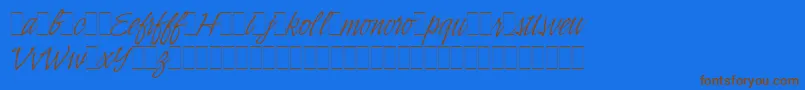 Шрифт IndyItalicAltLetPlain.1.0 – коричневые шрифты на синем фоне