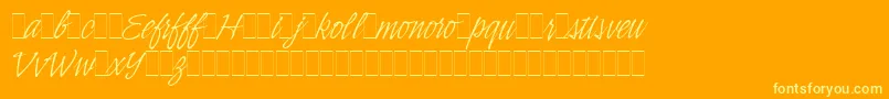 IndyItalicAltLetPlain.1.0-Schriftart – Gelbe Schriften auf orangefarbenem Hintergrund