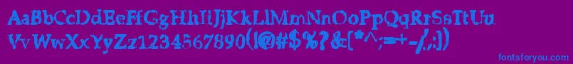 StripClubMotionSicknessGrungeDeluxe Font – Blue Fonts on Purple Background