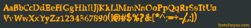 StripClubMotionSicknessGrungeDeluxe Font – Orange Fonts on Black Background