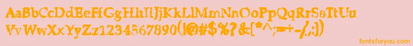 StripClubMotionSicknessGrungeDeluxe Font – Orange Fonts on Pink Background