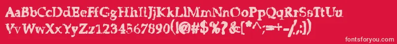 StripClubMotionSicknessGrungeDeluxe Font – Pink Fonts on Red Background