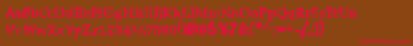 StripClubMotionSicknessGrungeDeluxe Font – Red Fonts on Brown Background