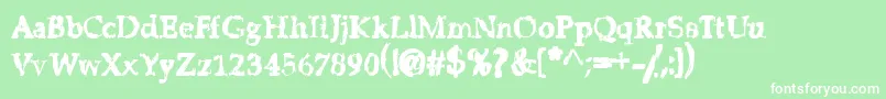 StripClubMotionSicknessGrungeDeluxe Font – White Fonts on Green Background