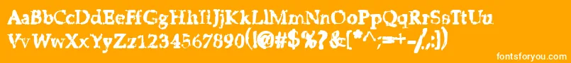 StripClubMotionSicknessGrungeDeluxe Font – White Fonts on Orange Background