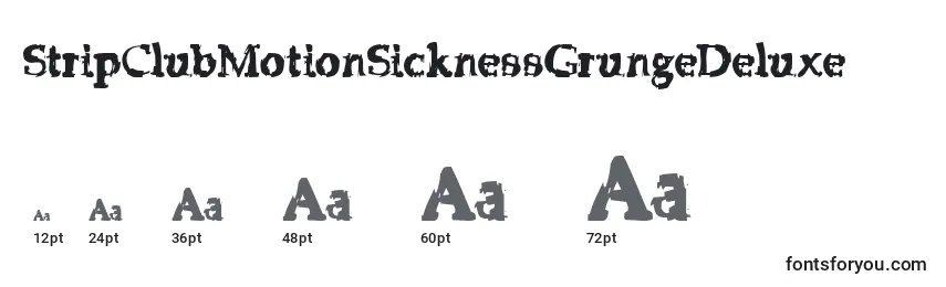 StripClubMotionSicknessGrungeDeluxe Font Sizes