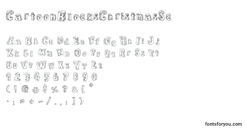 Czcionka CartoonBlocksChristmasSc – alfabet, cyfry, specjalne znaki