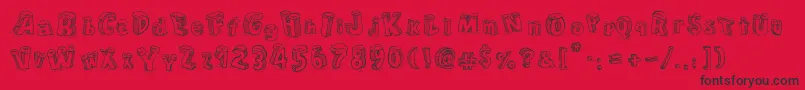 CartoonBlocksChristmasSc Font – Black Fonts on Red Background