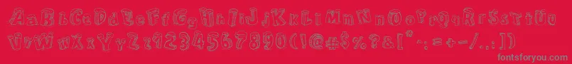 CartoonBlocksChristmasSc Font – Gray Fonts on Red Background