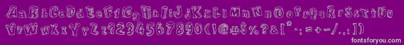 CartoonBlocksChristmasSc Font – Green Fonts on Purple Background