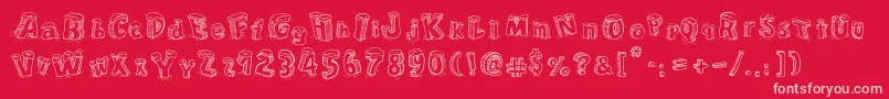 CartoonBlocksChristmasSc Font – Pink Fonts on Red Background