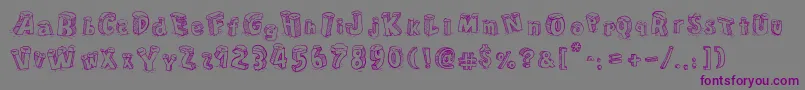 CartoonBlocksChristmasSc Font – Purple Fonts on Gray Background