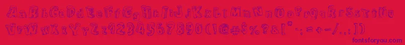 CartoonBlocksChristmasSc Font – Purple Fonts on Red Background