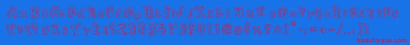 CartoonBlocksChristmasSc Font – Red Fonts on Blue Background