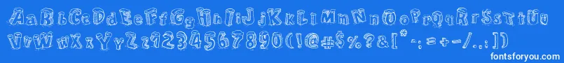 CartoonBlocksChristmasSc Font – White Fonts on Blue Background