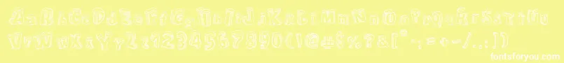 CartoonBlocksChristmasSc Font – White Fonts on Yellow Background