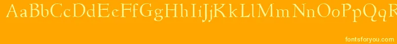 Newstylelight-Schriftart – Gelbe Schriften auf orangefarbenem Hintergrund