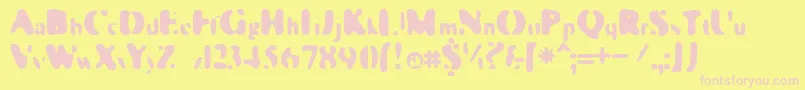 GalaxiaPlanetary Font – Pink Fonts on Yellow Background