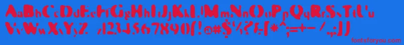 GalaxiaPlanetary Font – Red Fonts on Blue Background