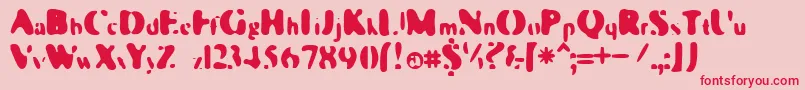 GalaxiaPlanetary Font – Red Fonts on Pink Background