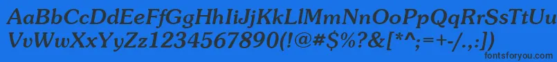 SunsetItalic Font – Black Fonts on Blue Background