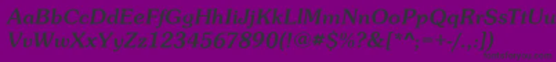 Fonte SunsetItalic – fontes pretas em um fundo violeta