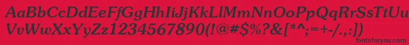 SunsetItalic Font – Black Fonts on Red Background